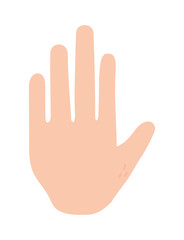 hand high five fingers on white background