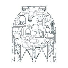 Energy and Power icon. Energy generation and heavy industry. Liquified gas storage tank
