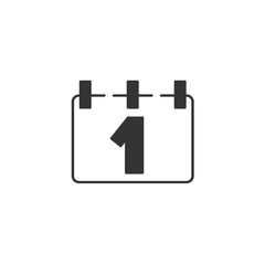 1st calendar icon vector solid grey