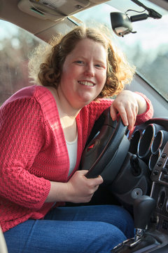 Young woman with Autism in her car