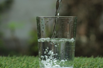 glass of water with ice
