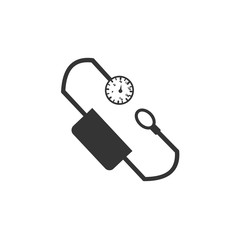 blood pressure meter icon vector solid grey