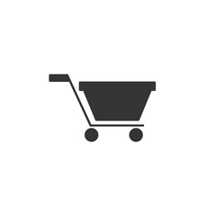 shopping cart icon vector solid grey