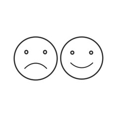 sad and happy face icon vector solid grey