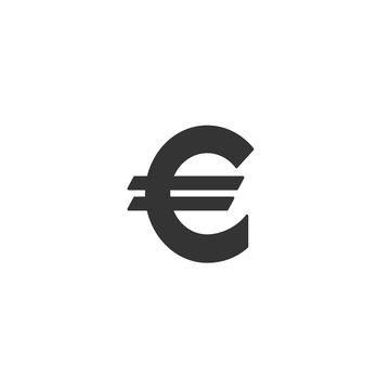 euro currency icon vector solid grey
