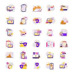 A collection of content creator icons on a white background
