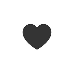 heart icon vector solid grey