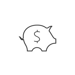 piggy bank icon vector solid grey