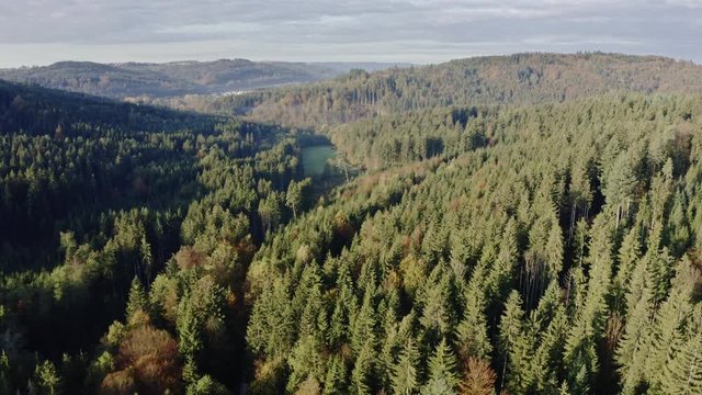 Haselbach valley in autumn, Swabian Forest, Germany