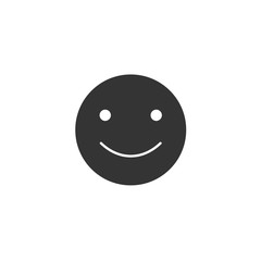 smiley face icon vector solid grey