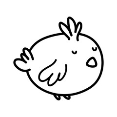 cute little chicken bird animal icon