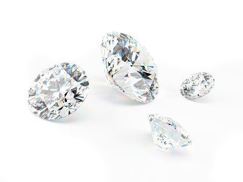 Diamond On White Background, Illustration