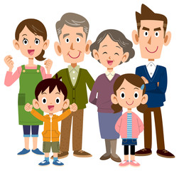 幸せな三世代家族　シニア中心