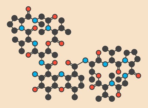 Dactinomycin cancer drug molecule