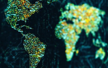 World map, illustration