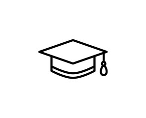 Graduation cap line icon