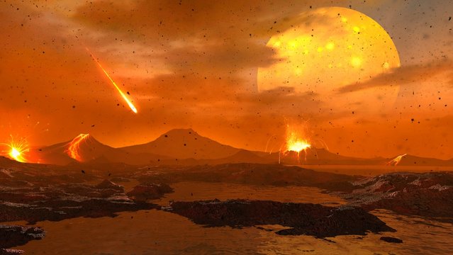 Artwork of the primordial Earth