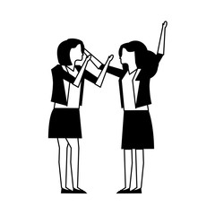 elegant businesswomen workers avatars characters