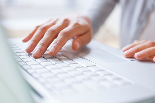Woman using laptop