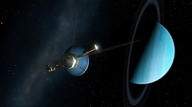Voyager II passes Uranus - Powered by Adobe