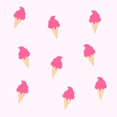 cute seamless vector pattern with ice cream