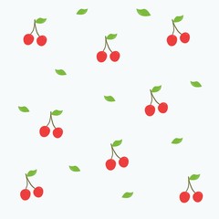 cute seamless vector pattern with cherry