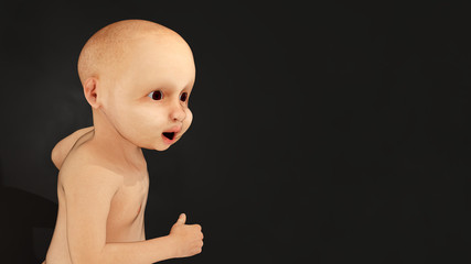 baby child portrait kid smiling little people 3D illustration