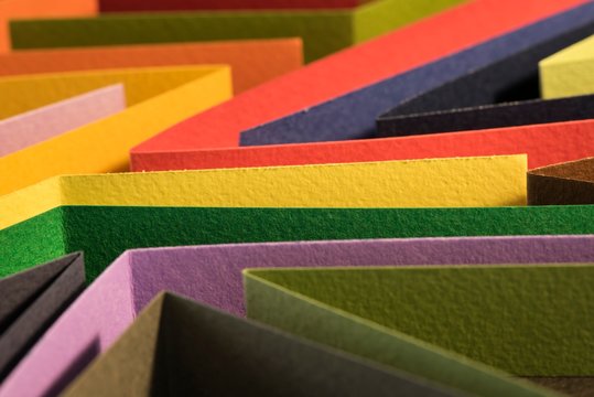 Colourful strips of cardboard