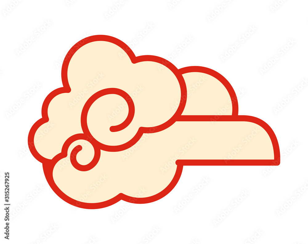 Poster chinese cloud decorative isolated icon