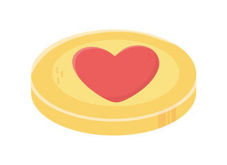 money coin heart love charity and donation concept