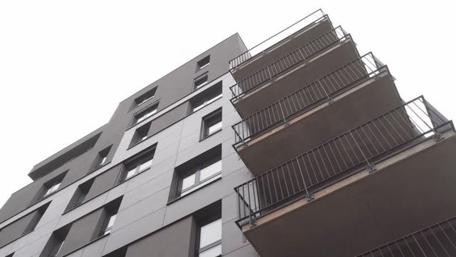 Low angle view of new flats for sale