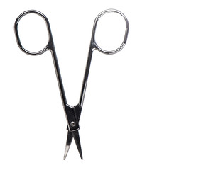 Open Nail scissors isolated on a white background