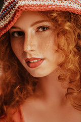 ginger girl with freckles