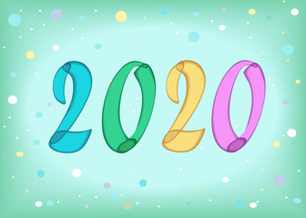 New Year 2020. Colorful Confetti