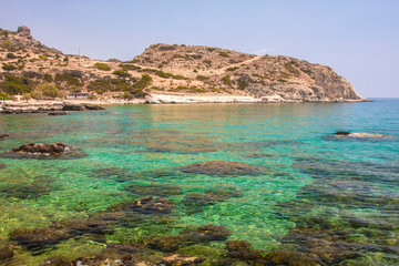 cliff in the crystal clear mediterranean sea