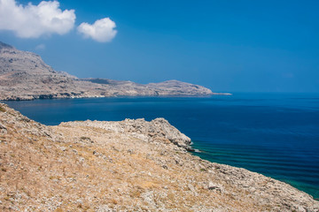 cliff in the crystal clear mediterranean sea