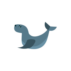 marine life, cute seal cartoon sea fauna animal