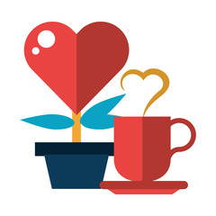 houseplant in pot with heart