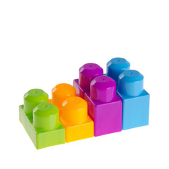 Toy or Plastic building blocks on background new.