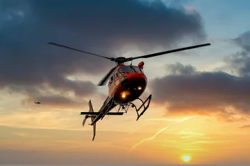 Foto op Canvas Brandbestrijdingshelikopters met waterbombardementen in actie in Australië © Phillip