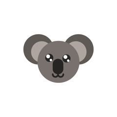 koala face cartoon australia icon on white background