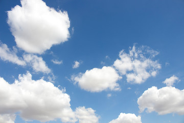 Plakat Bright blue sky with white clouds for background or wallpapers