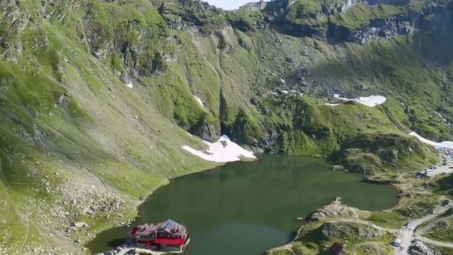 4K Balea Lake Transylvania Romania Famous Transfagarasan Road Drone Footage