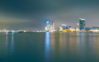 Fototapeta na wymiar Night view of Xiamen City, Fujian Province, China