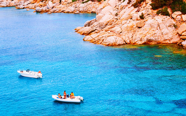 Landscape with Rocky coast of Capo Testa in Santa Teresa Gallura at the Mediterranean Sea on...