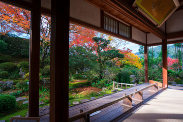 京都　大原　実光院の紅葉
