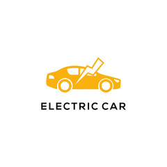 Auto style car electric bolt battery logo design icon silhouette Vector illustration
