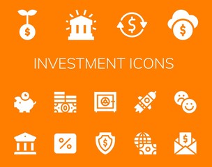 Modern Simple Set of investment Vector filled Icons