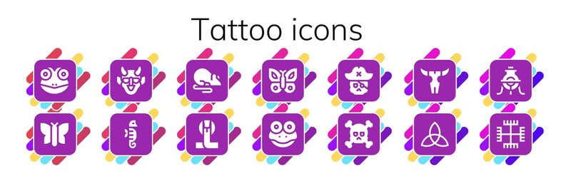 tattoo icon set
