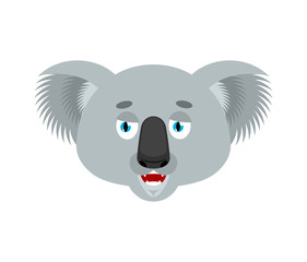 Koala happy emoji. koala bear merry emotions avatar. Beast Joyful. Vector illustration